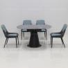 Buy cheap Black Round 100kg Metal Leg Furniture Sintered Stone Extension Dining Table from wholesalers