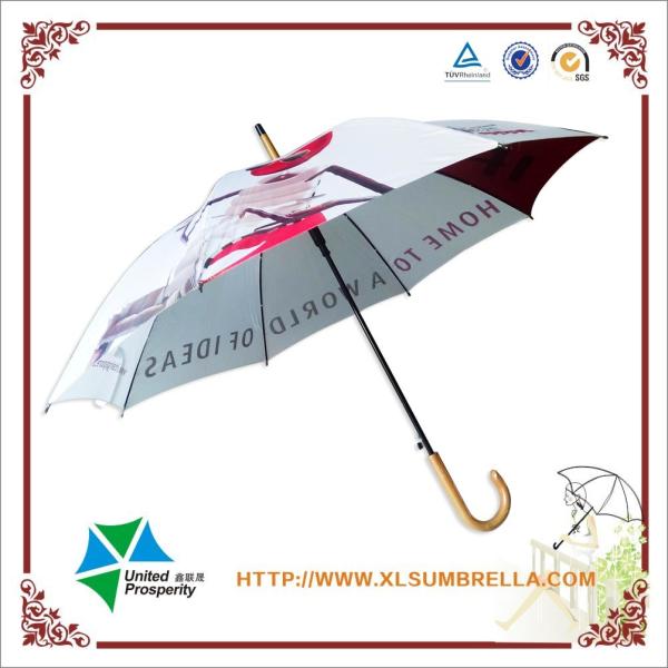 Buy cheap Wood J Handle Wooden Shaft Straight Fold Umbrella from wholesalers