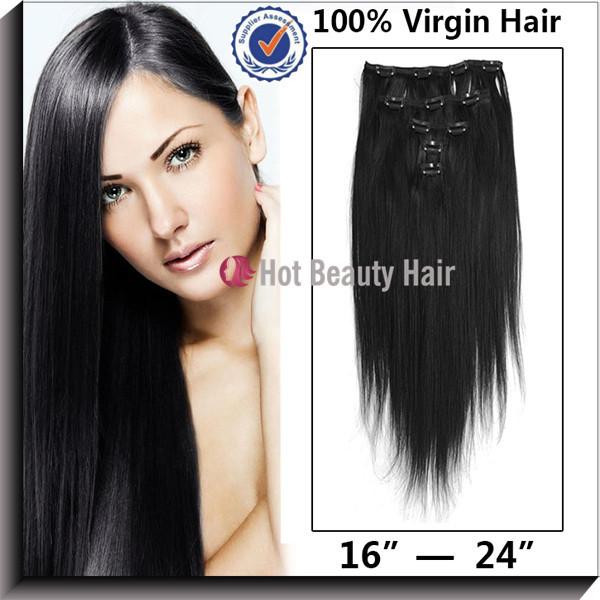 Quality 20&quot; Clip in Hair No Shedding Weave Indian Remy Hair Extensions For Women for sale