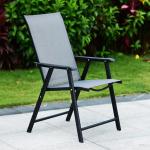 Outdoor Cafe Garden Balcony Patio Beach Metal Iron Folding Armchair with Mail
