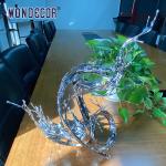 Small Indoor Desktop Stainless Steel Sculpture Artists Metal Ornament Abstract