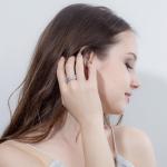 CZ Zircon Crystal Ring Cross Silver Ring for Women Wedding Trendy Ring Jewelry