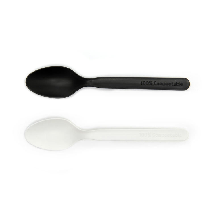 CPLA Wholesale Custom Biodegradable PLA Disposable Spoon Flatware Cutlery PLA Soup Spoon