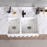 Buy cheap 33In Double Bowls Farmhouse Kitchen Sink Fireclay Country Style Sink from wholesalers