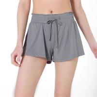 Buy cheap Polyester Cotton Gym Training Shorts Grey Women'S Loose Workout Pants product