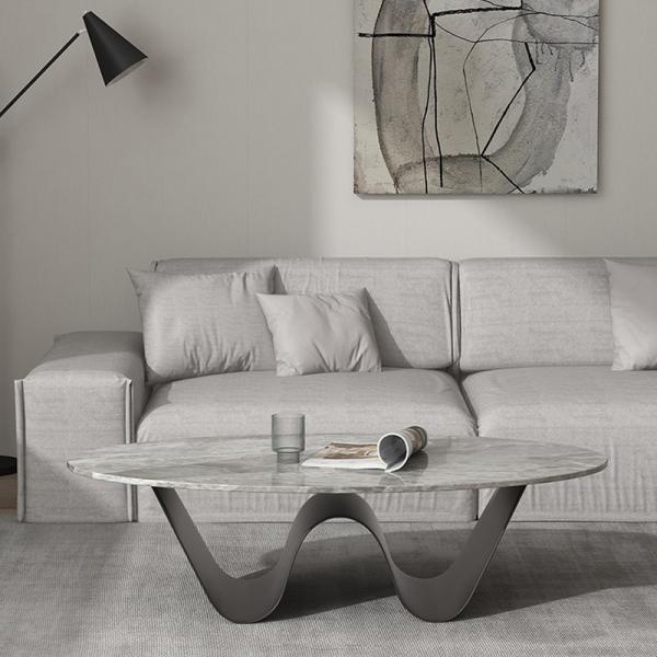 Buy cheap Glass Marble Topped Pedestal Coffee Table 12mm Rock Slab Top from wholesalers