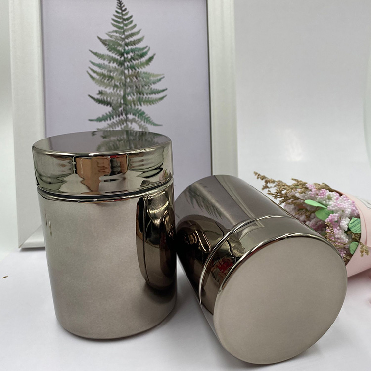 250ml Plastic Custom Logo Design Chrome Gun Gray Color Supplement PE Container With Lid for INFUSION Needs from Supplie