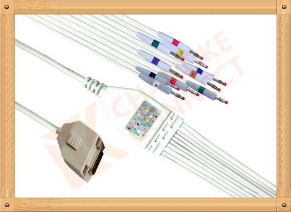 Buy cheap Insulated Fukuda Me Ecg Monitor Cable Banana AHA Gray Color from wholesalers
