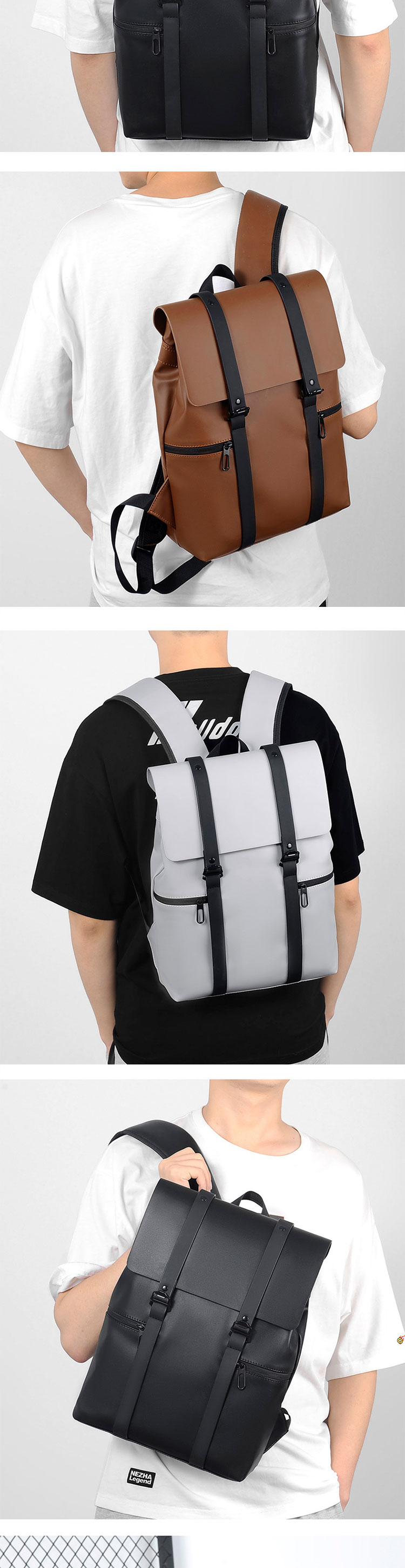 20-39Litre Modern PU Fabric Business Backpacks , Waterproof Laptop Backpack For Work