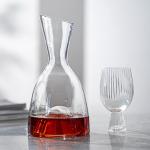 Transparent Crystal Glass Wine Decanter Carafe 1600ml Bottom Raised Sober