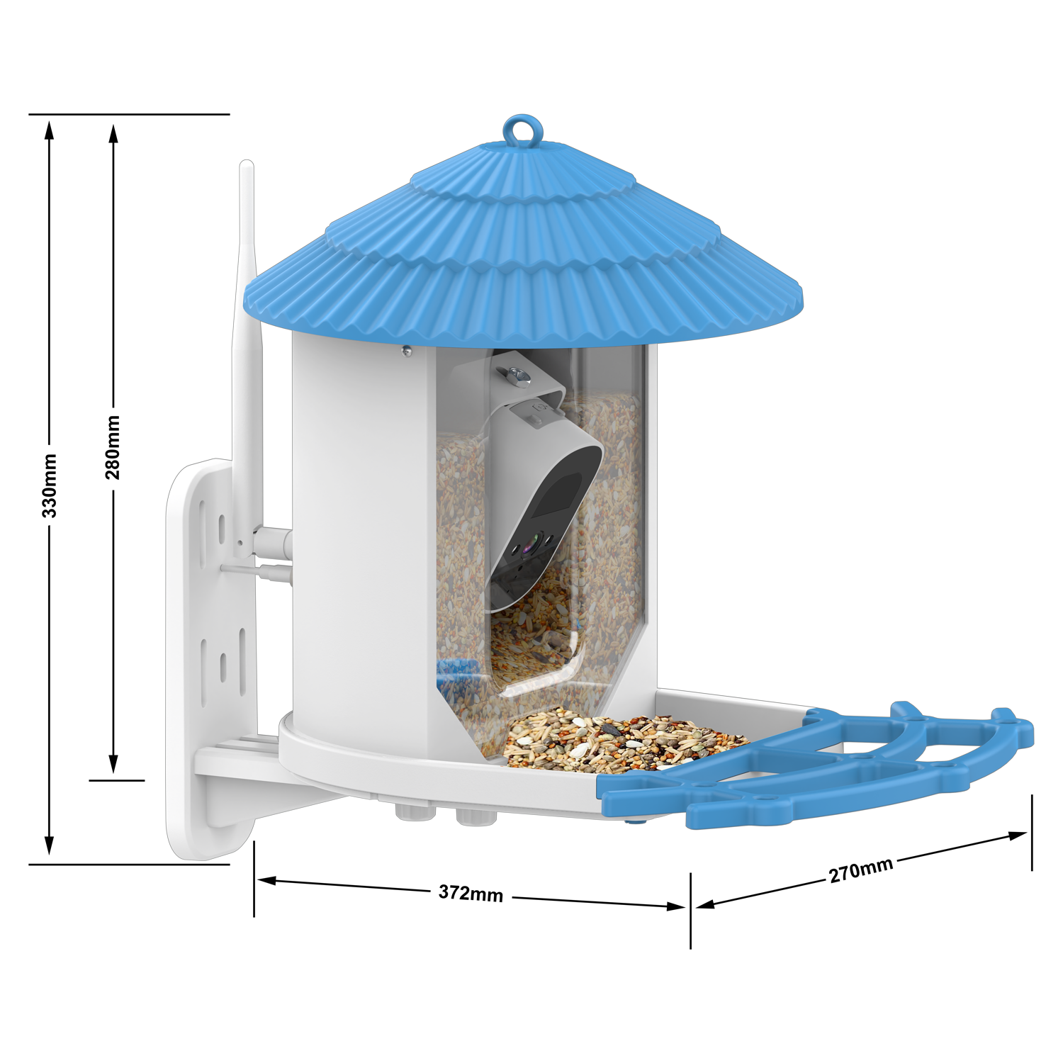 IP66 Waterproof 4MP Smart Bird Feeder 2.5L Wildlife Smart Bird Camera