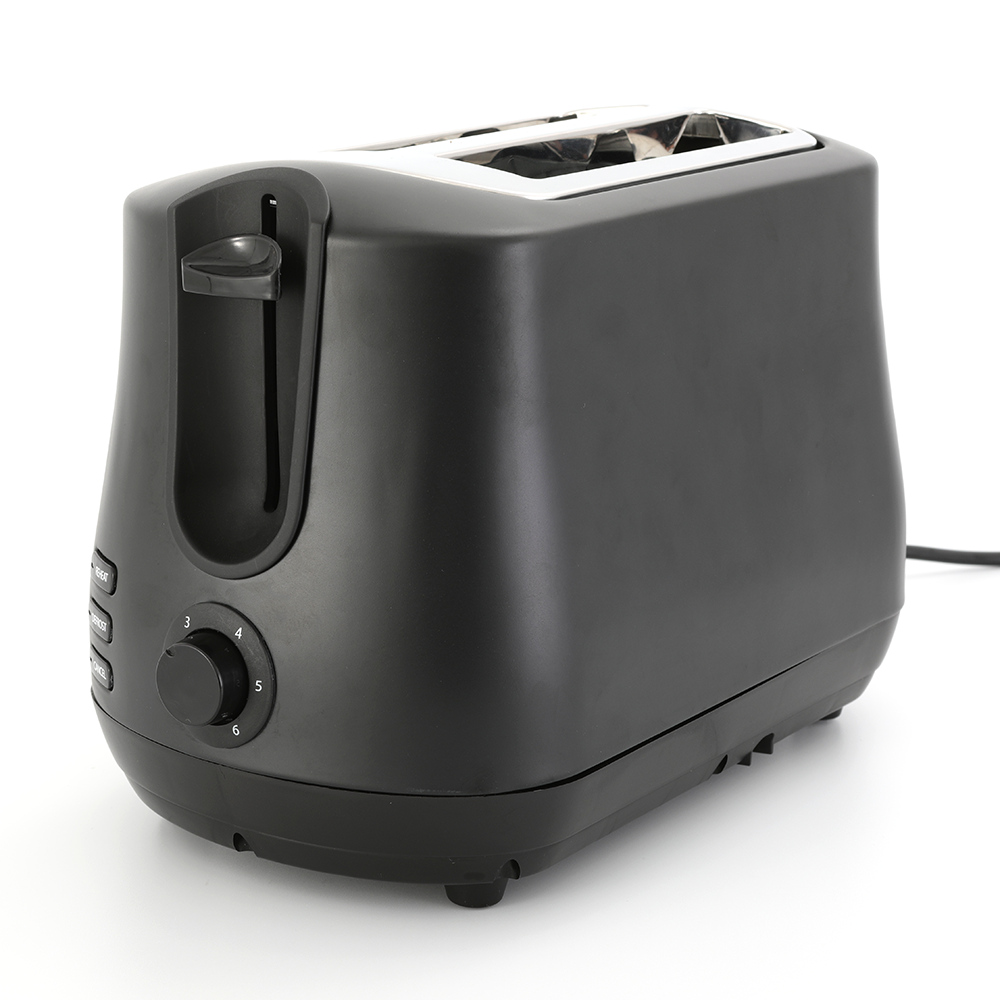 Black Wide Slot 2 Slice Toaster with Pop Up Reheat Defrost Functions 6-Shade Control toaster machine