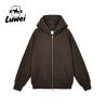 Buy cheap Zip Up Heavyweight Cotton Hoodie Cropped Winter Polyester Solid Male Black from wholesalers