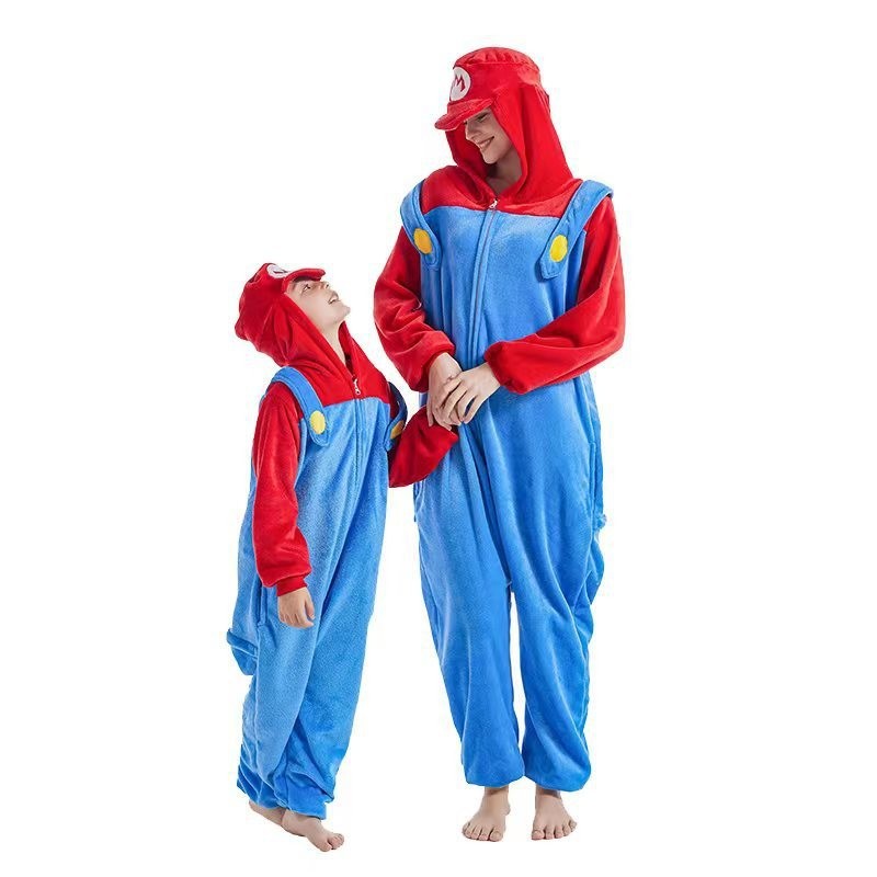 Unisex Flannel Romper Animal One Piece Pajamas With Hood And Button