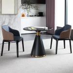 Modern Round Negotiation Table Marble Top Stainless Steel Gold/Silver