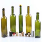 Other Beverage 750ml Acid Frosted Glass Wine Bottle with Cork Top Cobalt Royal