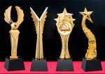 Medal Style Custom Resin Trophies Gold Or Silver Plated