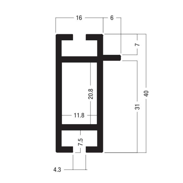 Buy cheap Z4300 40x16MM Beam Extrusion,Aluminum 2 way system,Aluminum equipmen suit for tension lock from wholesalers