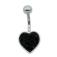 China Hypoallergenic Belly Button Rings Rainbow Crystal Love Heart Dangle Navel Jewelry for sale