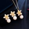 Buy cheap CZ Crystal Necklace and Earring Jewelry Sets Fashio Pearl Chokers Necklaces Earring jewelry from wholesalers