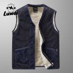 Street Style Cold Weather Vest Knit Polar Fleece Dress Vest With Pockets