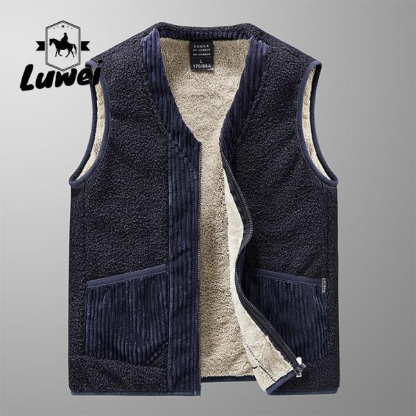 Buy cheap Street Style Cold Weather Vest Knit Polar Fleece Dress Vest With Pockets from wholesalers