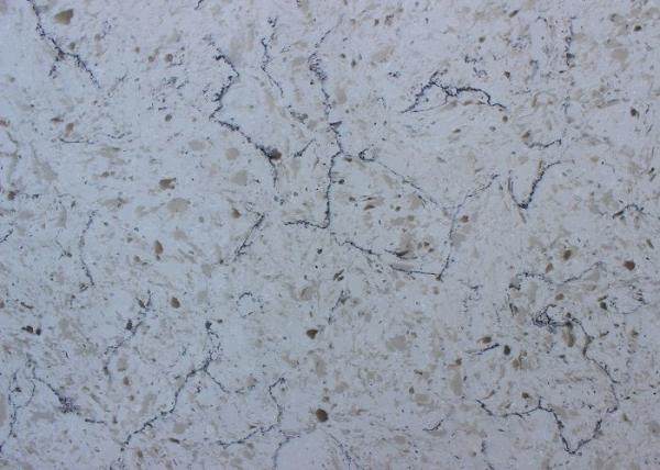 Beautiful Vein White Artificial Quartz Countertop Slab for Hospitality