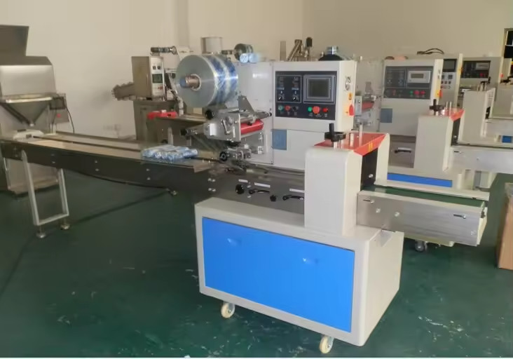 Buy cheap High Speed Full Automatic Cookies Bread Wafer Rusk Cream Biscuit Sandwiching Toys Pillow Packaging Machine from wholesalers