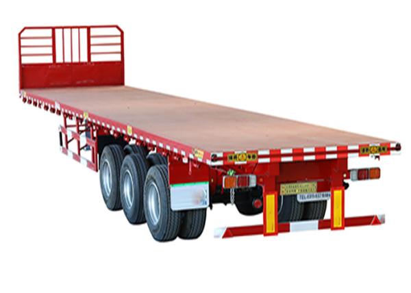 Buy cheap Red Q235 Flatbed Truck Trailer 30T Triple Axle Flatbed Trailer 20ft from wholesalers
