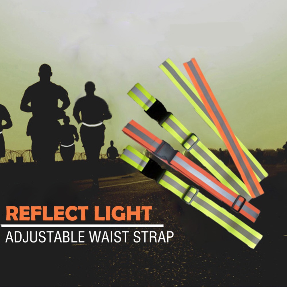 Factory Customized Reflective Belts for Running High Visible Night Safety Gear Waist Adjustable Elastic Safety Reflective Belt