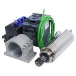 2.2KW 80mm YFK Water Cooled CNC Spindle Motor Kits VFD Clamp Mount Water Pump