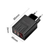 LED Display 5V 3.1A USB Charger Kits 2 In 1 With PE Data Cable