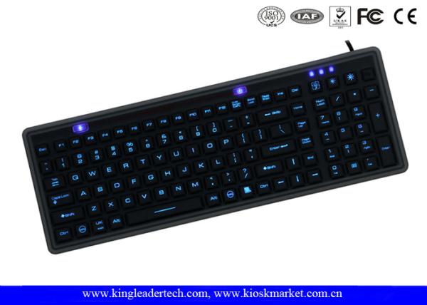 Buy cheap IP68 Washable Black Super Slim Silicone Keyboard USB Interface Long Life from wholesalers