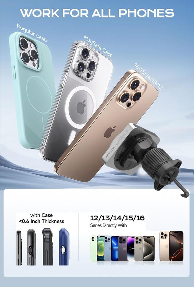 Ultra-Thin Design QI2 Wireless Charging Stand For Cars With High-End Metal Material And Black Technology Sound Pickup Function