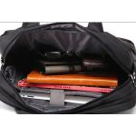 Single Shoulder Lightweight Black Laptop Bag 16 inch Heat Transfered Printing