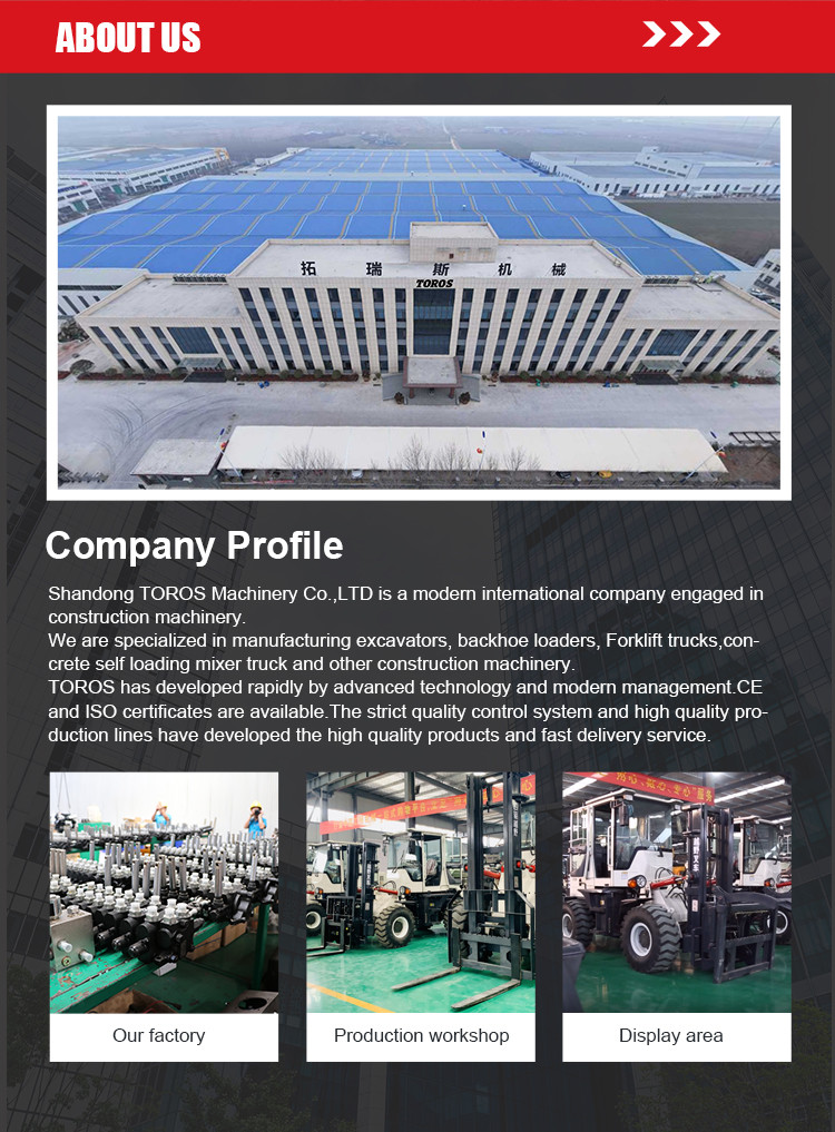 TOROS Powerful Compact Rough Terrain Forklift For Heavy Duty Material Handling