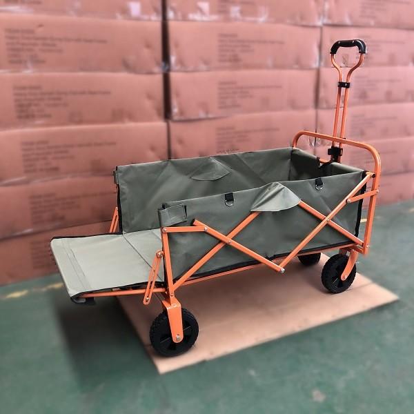 Buy cheap PVC Wheel Orange Folding Wagon Portable Beach Trolley Cart Camping Wagon from wholesalers