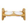 Buy cheap Ceramic Wooden Inclined Cat Food Bowl Double Sustainable ODM from wholesalers