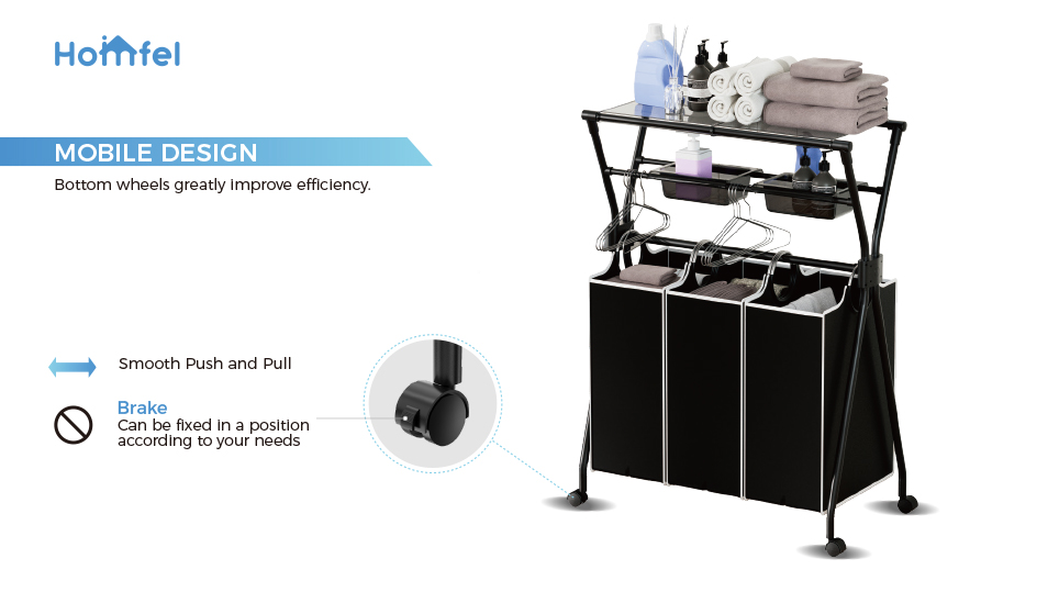 Rectangle Wire Frame Metal Laundry Cart On Wheels For Home Big Capacity