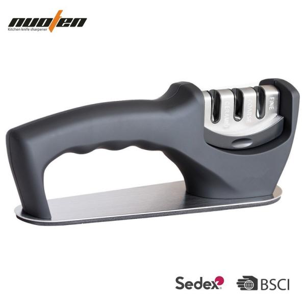 Quality Three V - Shaped Family Kitchen Knife Sharpener Grooves Steel Blades With BSCI Approved for sale