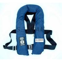 Buy cheap SOLAS 275N Navy Blue Inflatable Life Jacket Double Air Chamber 60G Cylinder With product