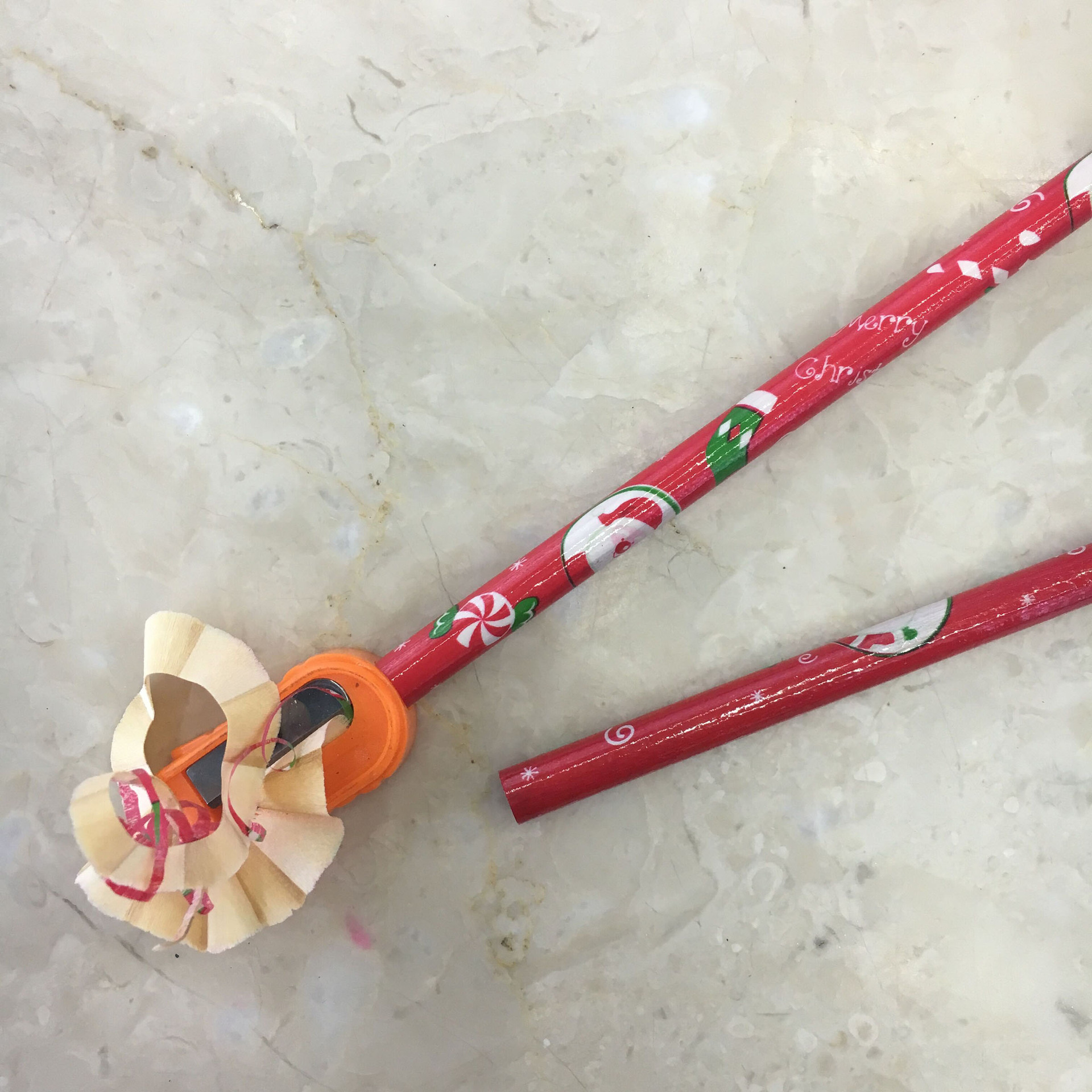 Children School Supplies Christmas Cartoon Eraser Pencil Set with Red Wood Pencils