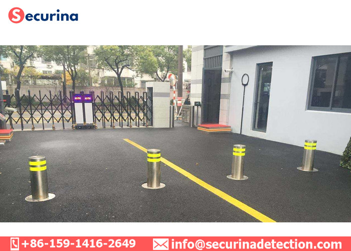 Diameter 216mm Parking Security Bollards Retractable Anti Collision For Road Blocking