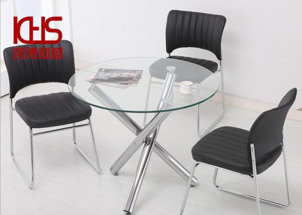 Buy cheap Heat Resistant 30 Inch Round Glass Coffee Table OEM Circle Glass Side Table from wholesalers