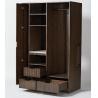 Buy cheap 5-star luxury new design Zebra wood veneer hotel wardrobe for hotel guestroom from wholesalers