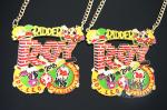 Bespoke Carnival Metal Award Medals Medallion Shiny Brass Plating With Chain
