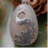Buy cheap Sterling Silver Peafowl Style White Chalcedony Pendant Neclace (041001) from wholesalers