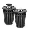 Buy cheap Powder Coated Rectangular Street 40L Steel Outdoor Trash Can from wholesalers
