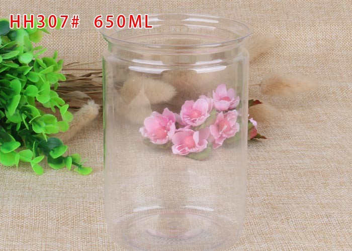 650ml Easy Open End PET Can Canister Air - Proof For Dried Food Transparent