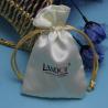 Buy cheap Soft Gift Satin Pouches For Jewelry , Custom Size White Drawstring Bag from wholesalers
